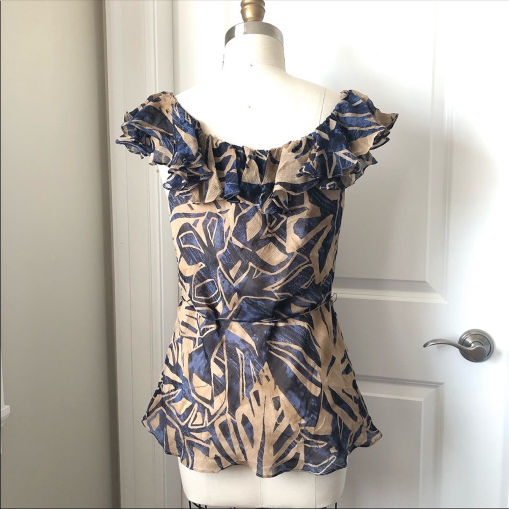 Ralph Lauren Silk Ruffle Peasant Blouse - Picture 3 of 6